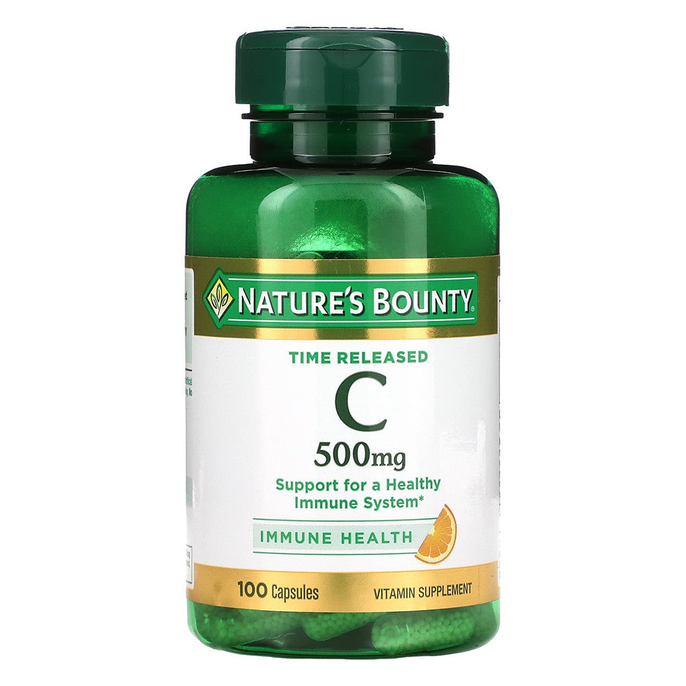 Vitamin C-500 Mg Timed Release Supplement Capsules, By Natures Bounty - 100 Capsules